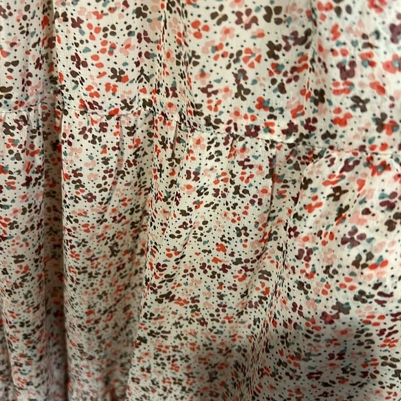Entro cream floral print tiered midi dress size small - Picture 9 of 14